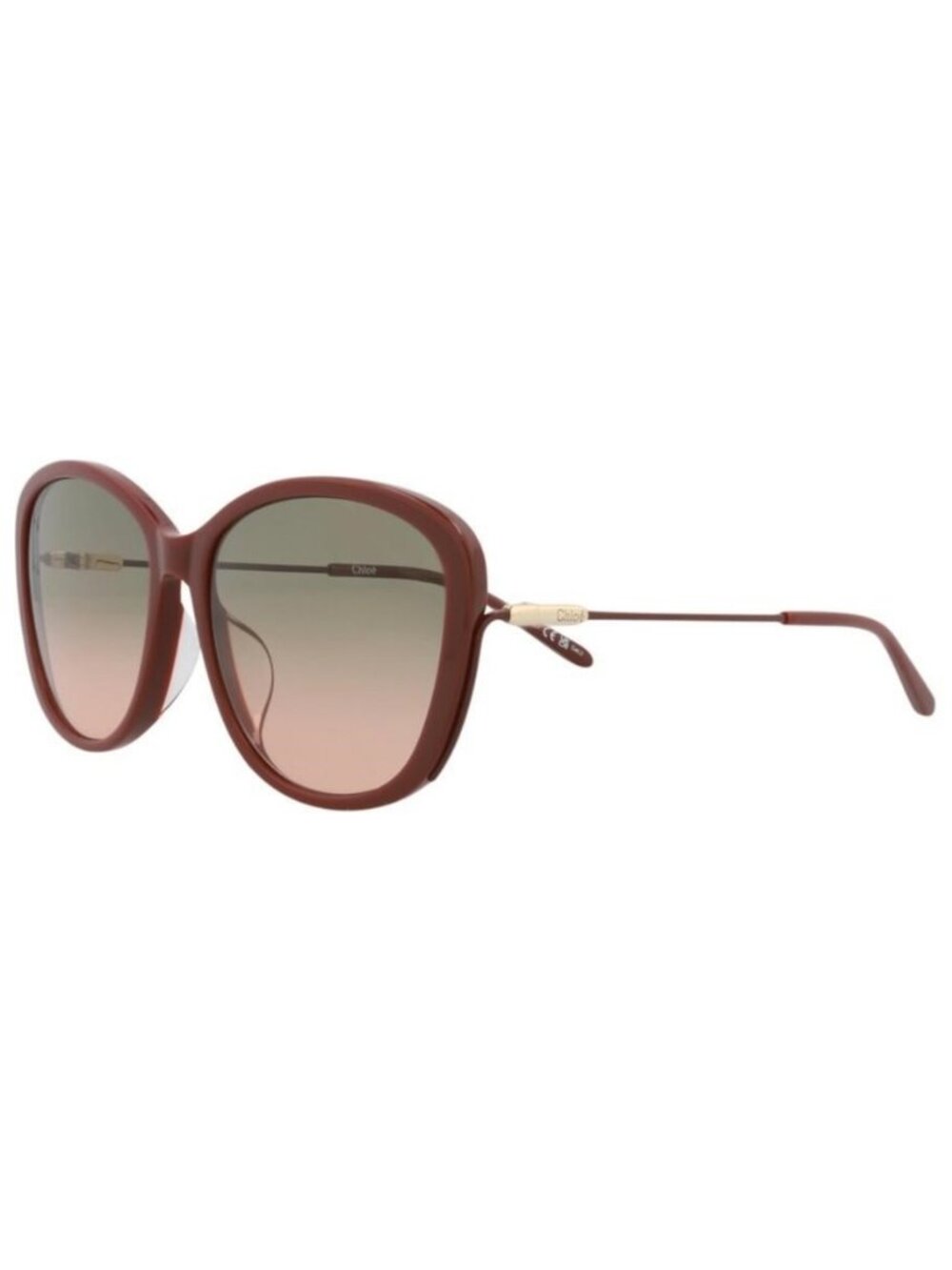New Chloé Womens Round/Oval Brown Brown Green Fashion Designer Sunglasses